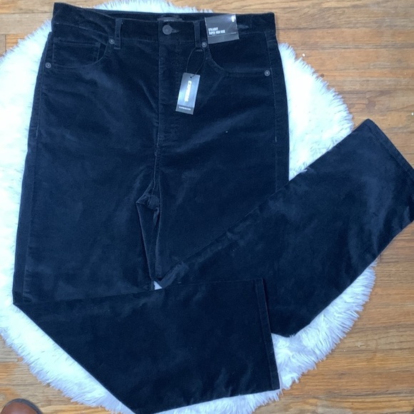 Express Black Velvet Super High Rise Straight Pant- NWT - Picture 10 of 16